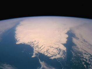 Greenland visto do espaço