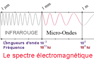 espectro electromagnético, las microondas