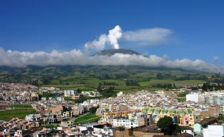 vulcão Galeras na Colômbia