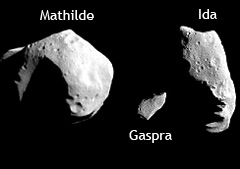 asteroides Mathilde Gaspra Ida