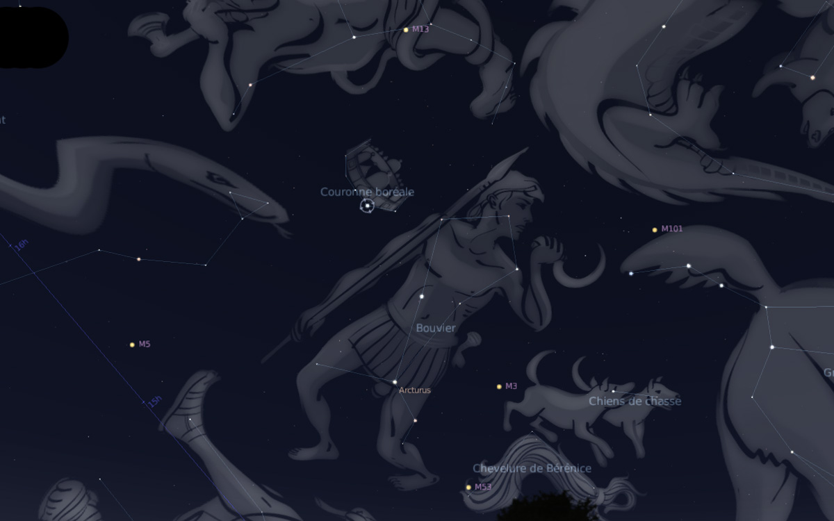 Cielo de septiembre para niños, constelación Corona Borealis