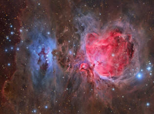 Les nébuleuses d'Orion M42, M43 et NGC 1977
