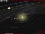 Simulateur, rotation des planètes et position (graphique dynamique)