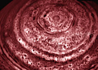 Pôle nord de la Planète Saturne