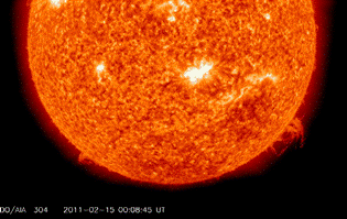 solar flare of February 15, 2011.
